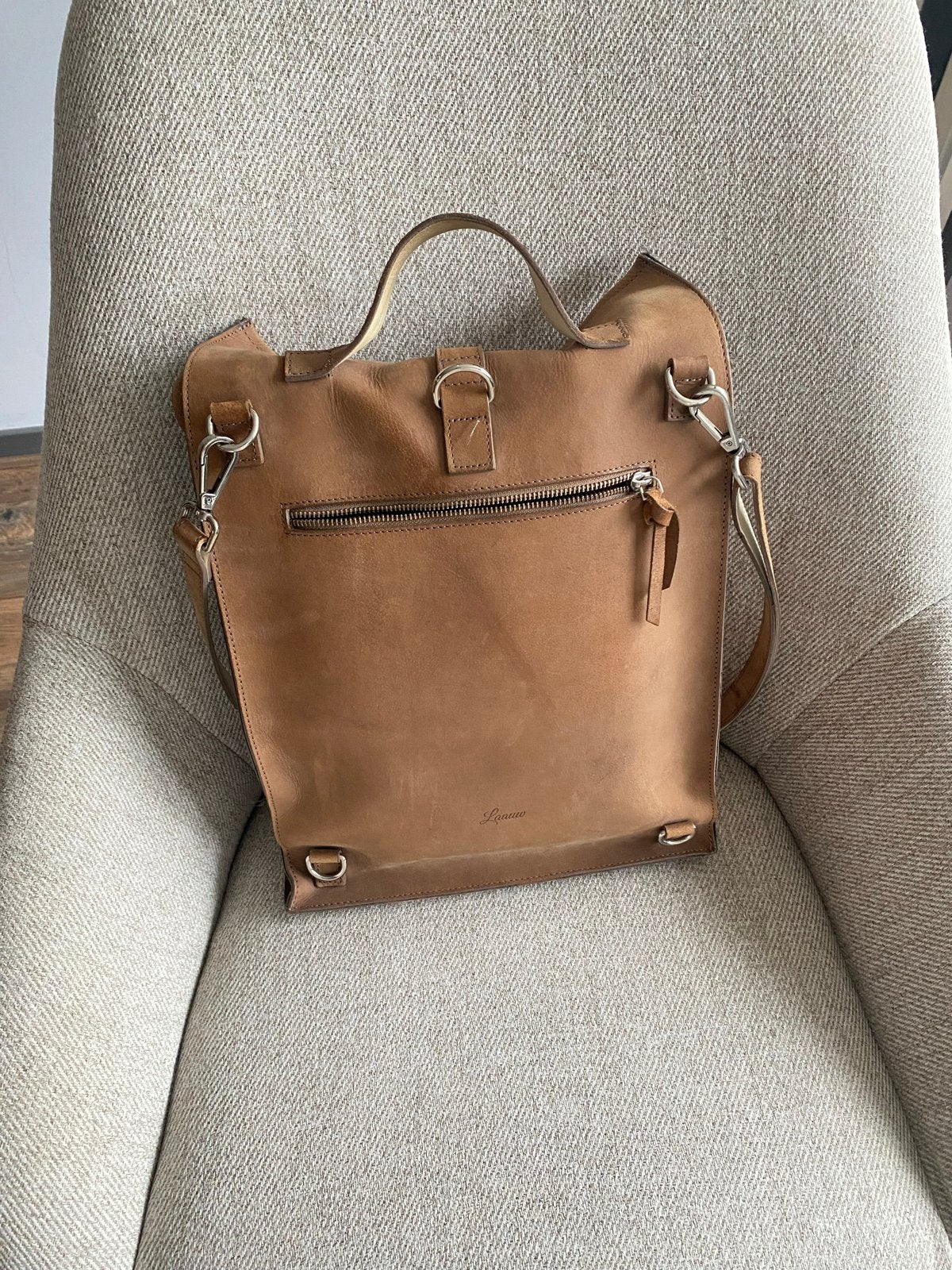 Stijlvolle bruine leren tas - Handtas/Schoudertas, Ophalen, Gebruikt, Bruin, Handtas