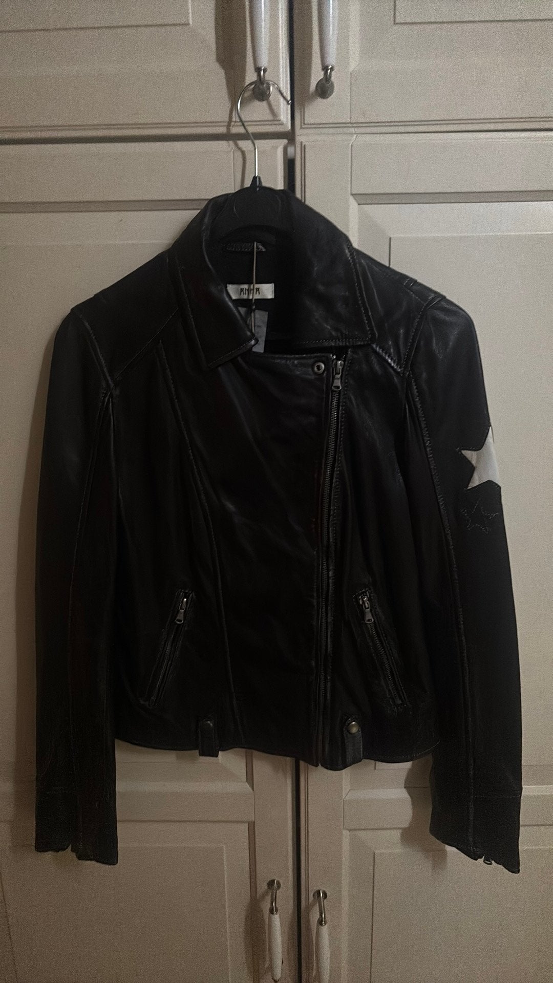 nieuw zwarte leren jas Anna van Toor maat S, Ophalen of Verzenden, Zo goed als nieuw, Maat 34 (XS) of kleiner, Zwart