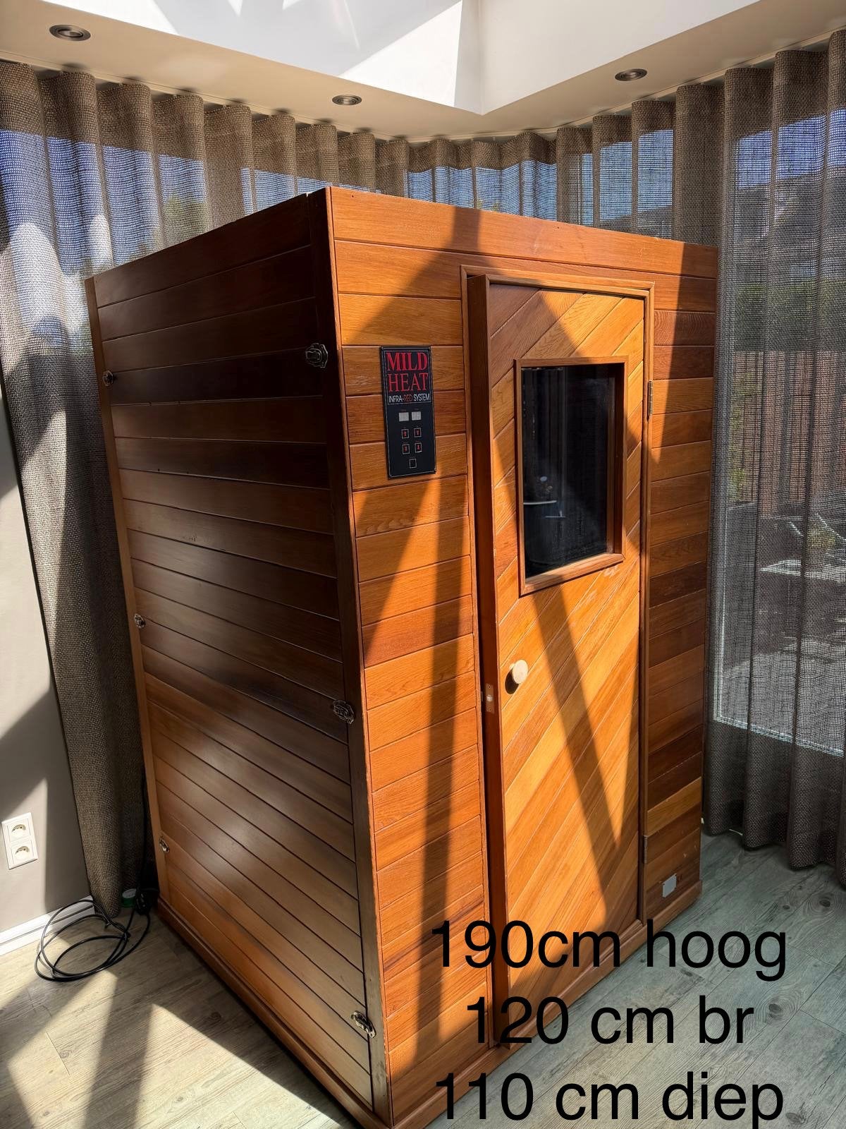 Infrarood sauna. 2 persoons, Sport en Fitness, Ophalen, Gebruikt, Infrarood, Complete sauna