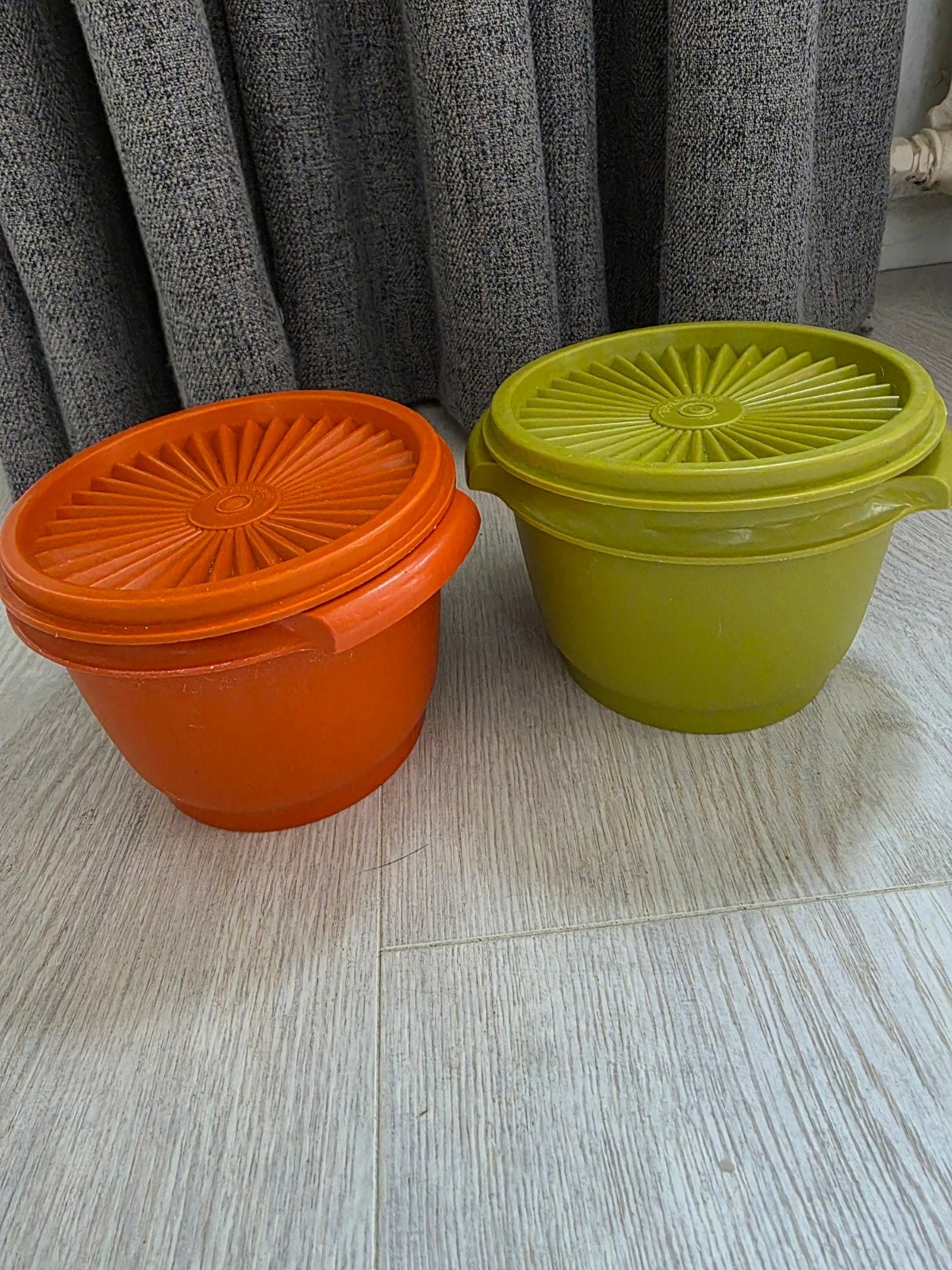 Retro Vintage TUPPERWARE opberg bakjes ster deksel, Ophalen of Verzenden, Gebruikt, Groen, Bak of Kom