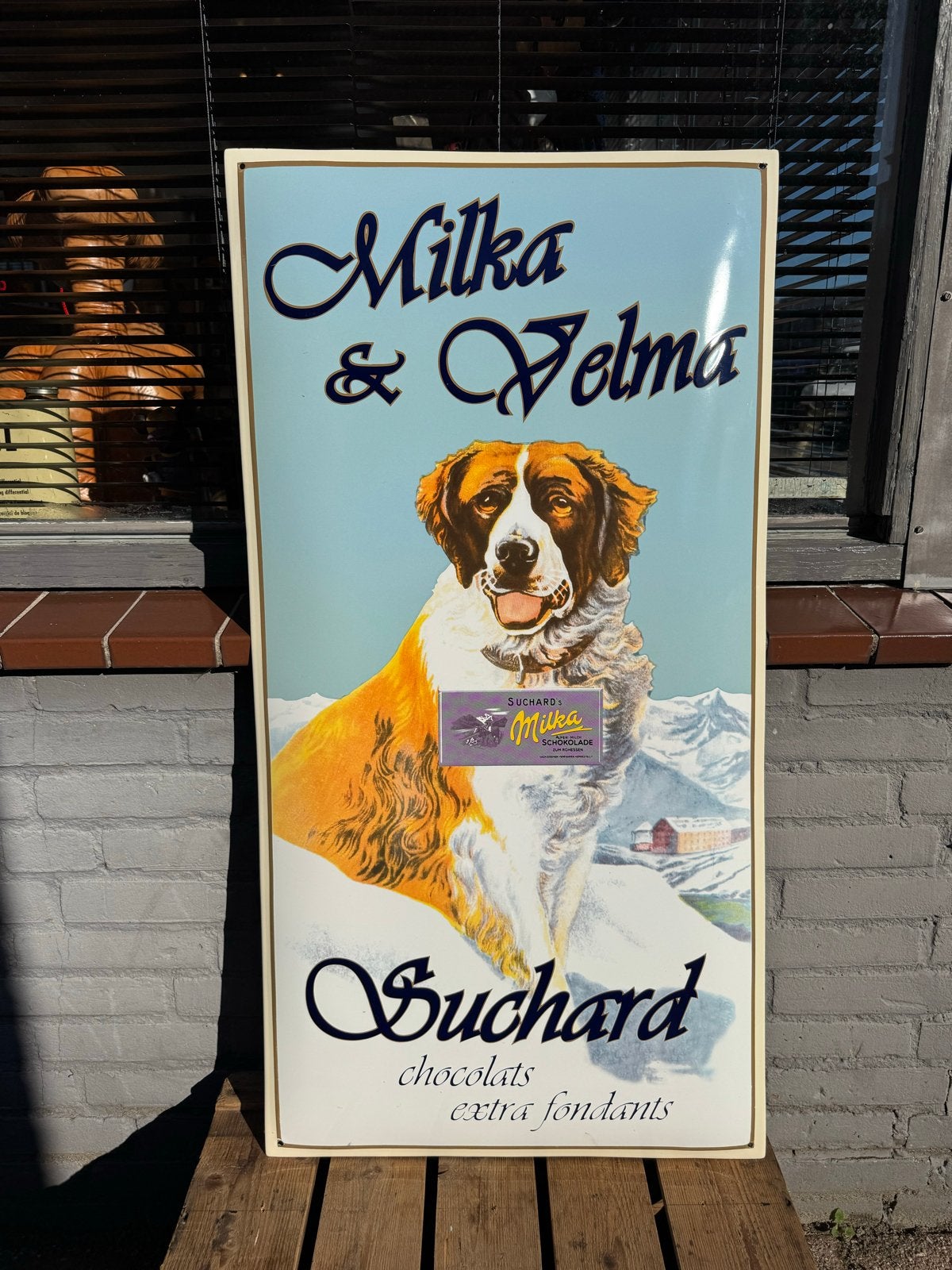 Vintage Milka & Velma Suchard Emaille Reclamebord, Ophalen of Verzenden