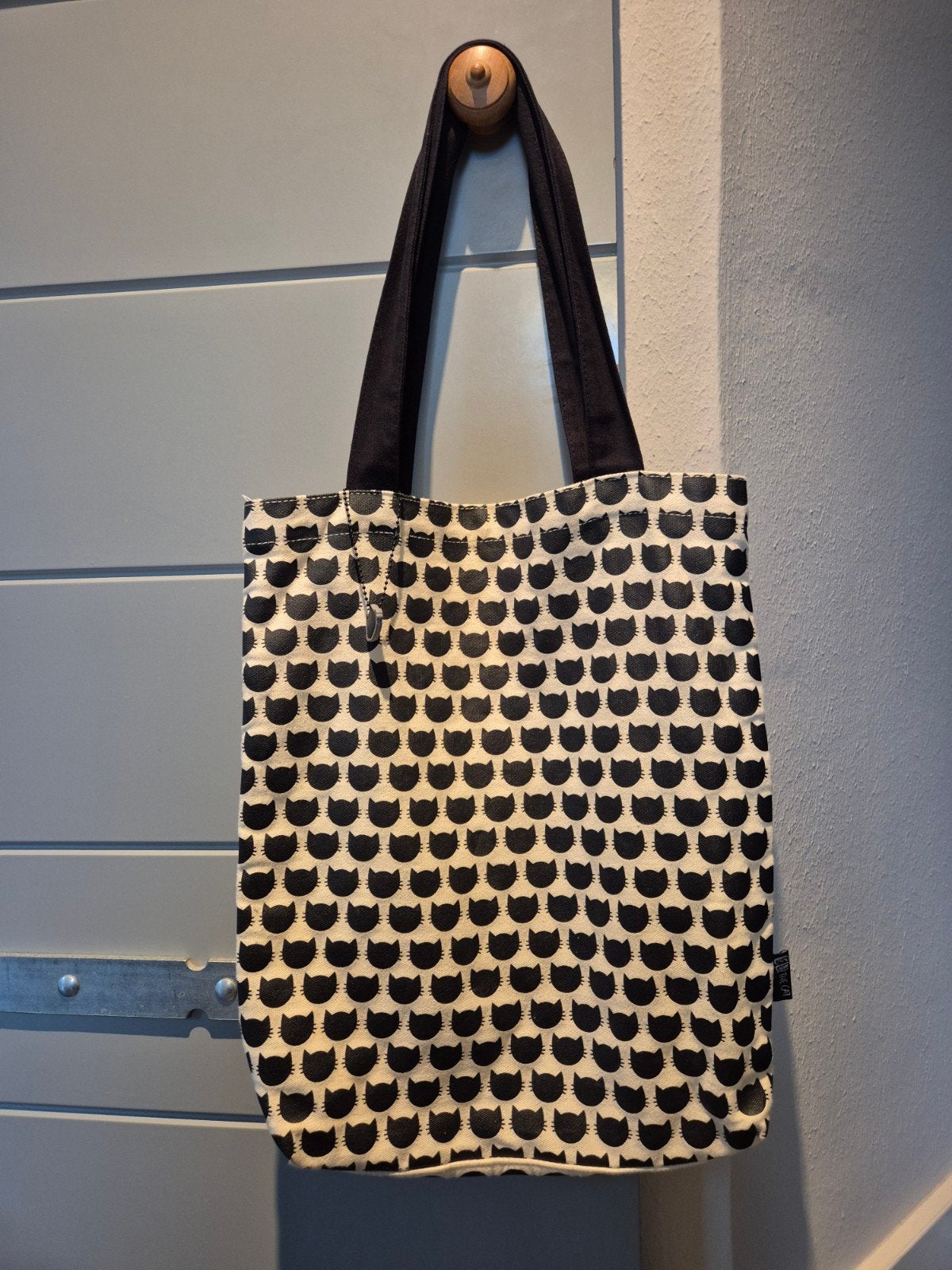 Leuke Totebag met Ed the Cat print, Sieraden, Tassen en Uiterlijk, Ophalen of Verzenden, Nieuw, Zwart, Shopper