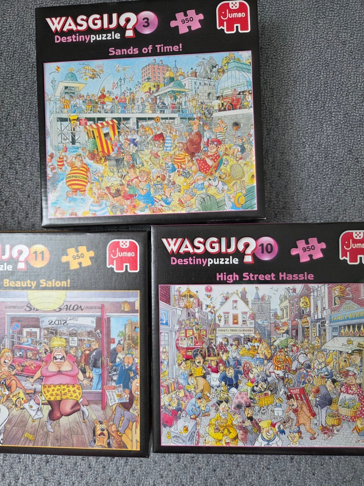 3 x wasgij puzzel 950 st igst, Ophalen of Verzenden, 500 t/m 1500 stukjes, Gebruikt, Legpuzzel