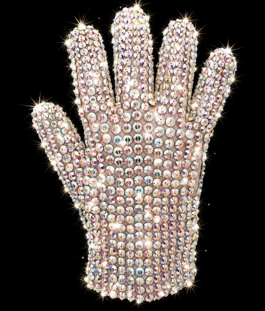 Michael Jackson Swarovski Loch Rosen Kristallen Handschoen, Ophalen of Verzenden, Gebruikt, Kleding