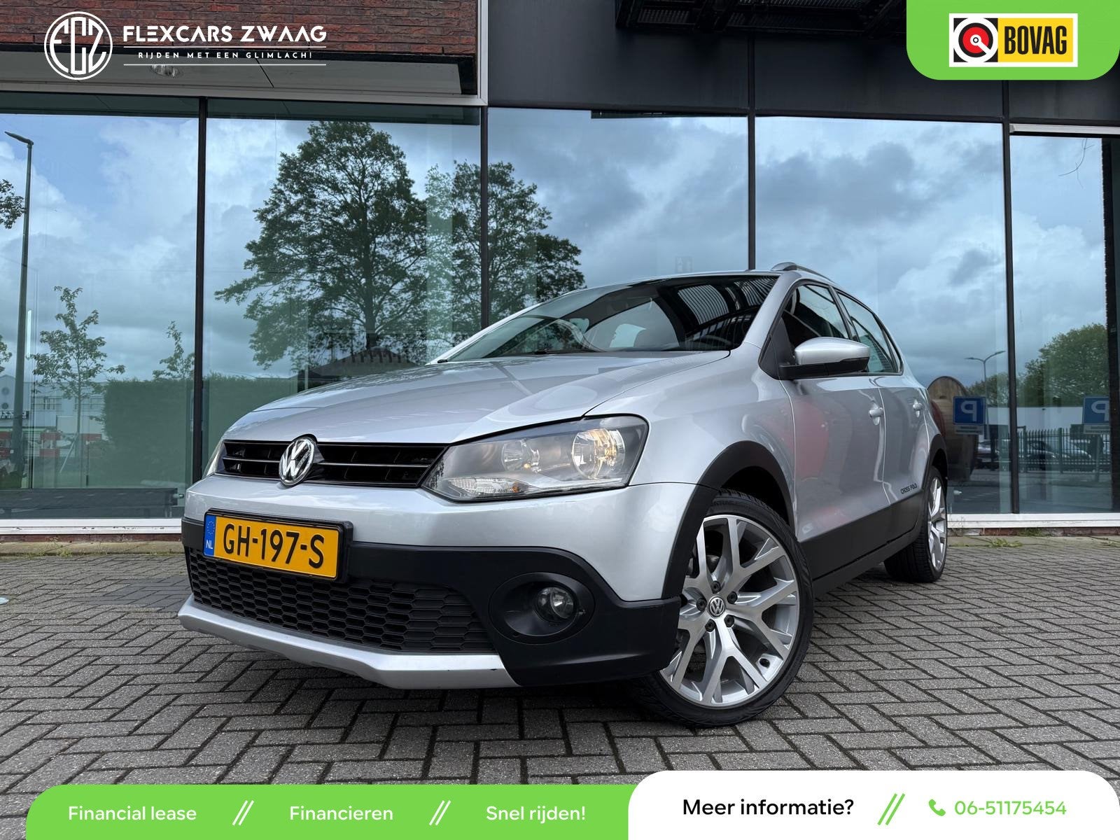 Volkswagen Polo 1.2 TSI Cross - Navi - Climate - Cruise - Or, Auto's, Volkswagen, Start-stop-systeem, Leder en Stof, Origineel Nederlands