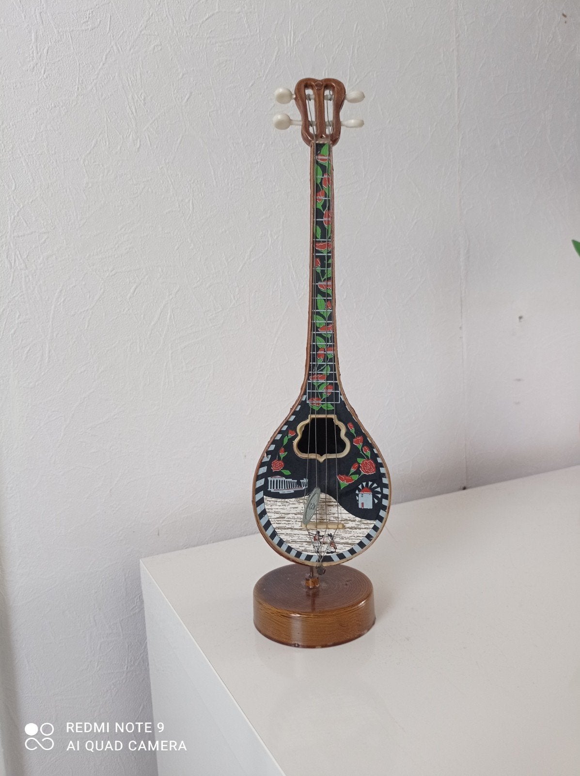 Te koop vintage decoratie mandolin music box draaibaar 37 cm, Verzamelen, Ophalen of Verzenden