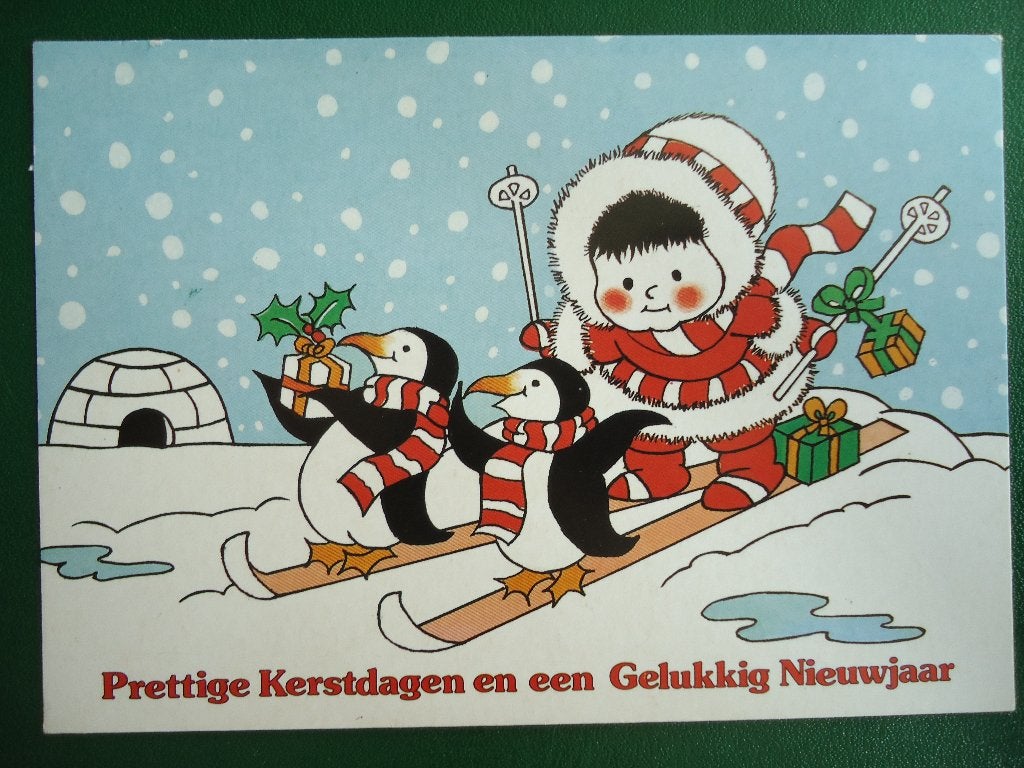 (104) Kinderkaart: Op de skiën, Verzenden, 1980 tot heden, Gelopen, Kinderen
