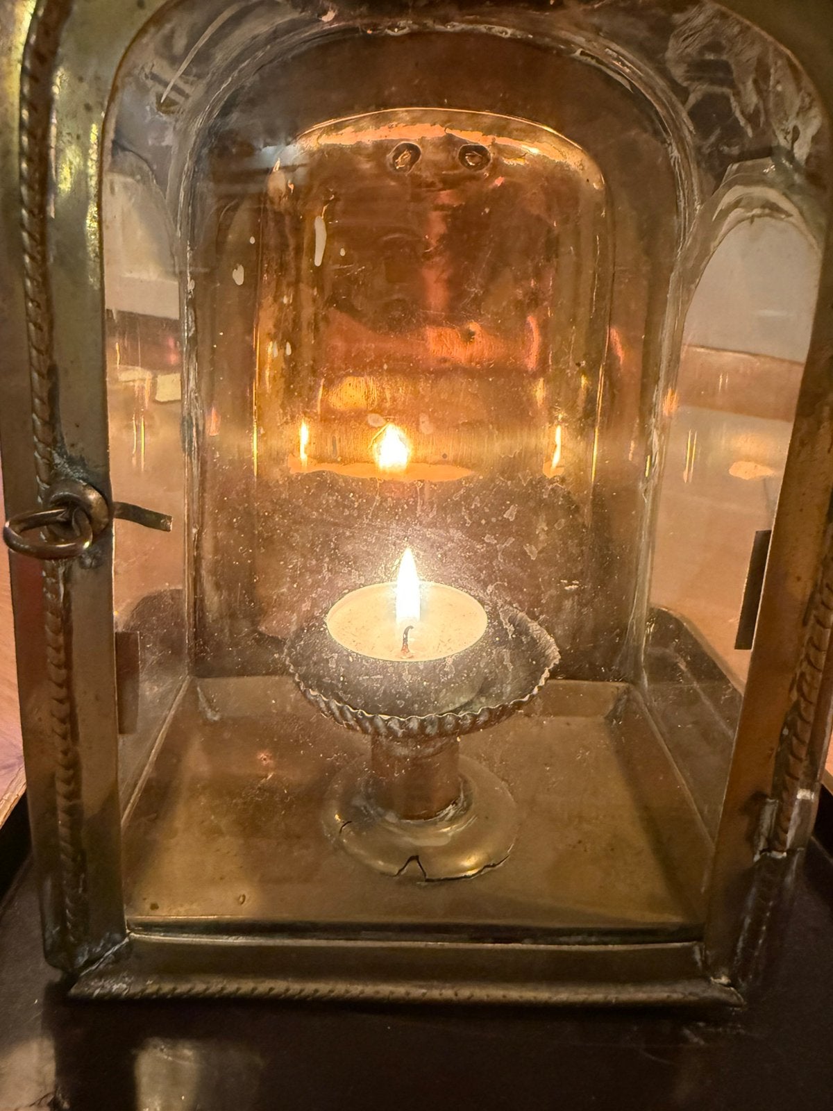 Antieke Koperen/Messing Scheepslantaarn/ lampion, Ophalen of Verzenden