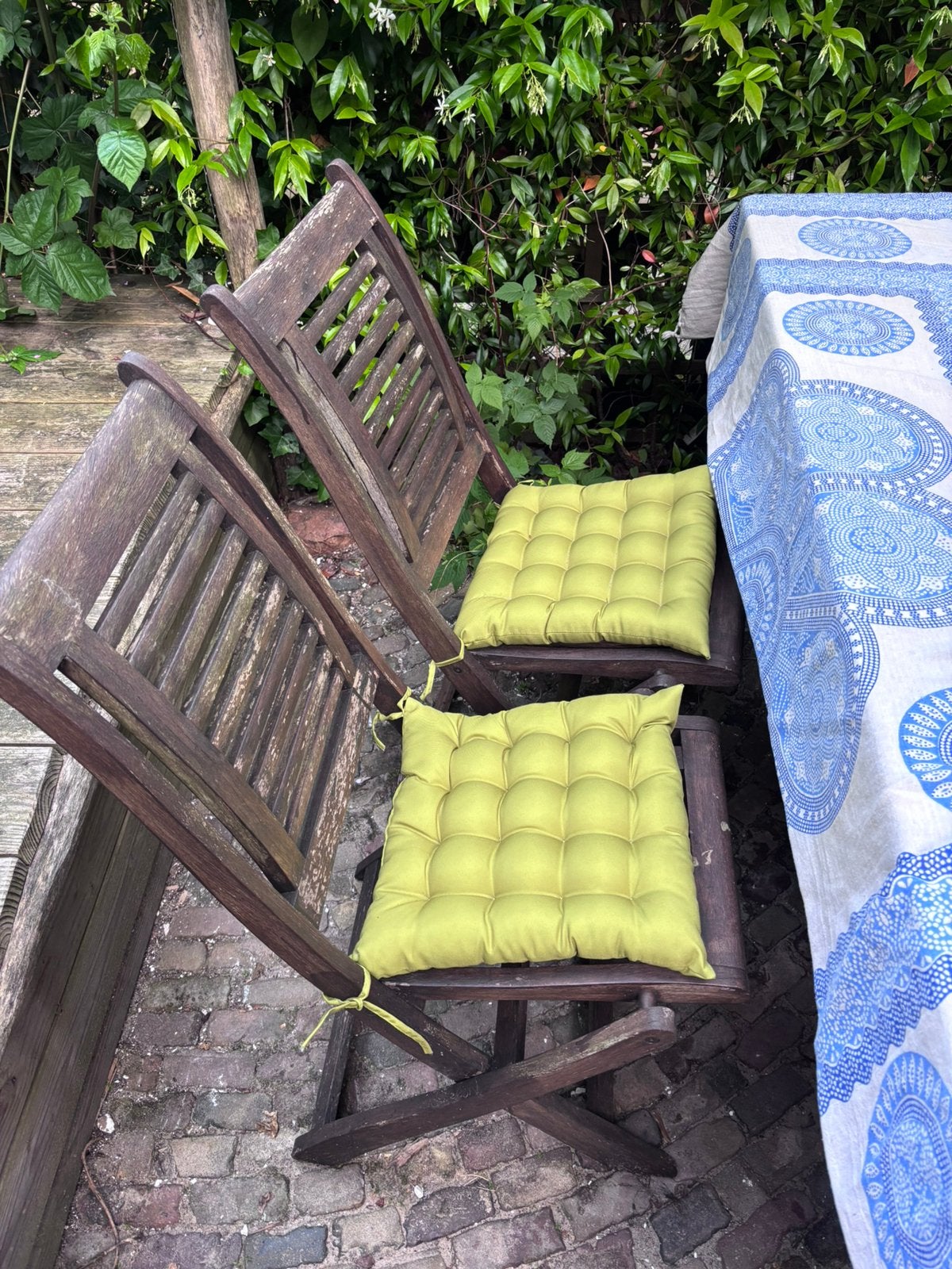 4 gloednieuwe kussentjes, Tuin en Terras, Tuinmeubel-accessoires, Ophalen, Zo goed als nieuw