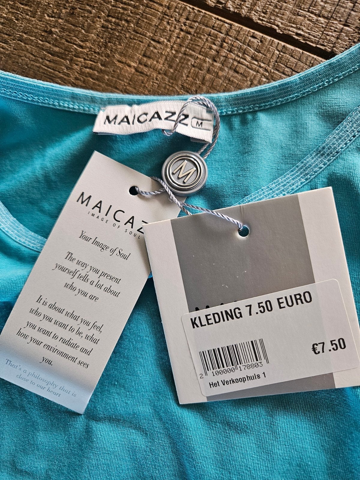 Turquoise Maicazz hemdje - Maat M, Maat 38/40 (M), Blauw, Nieuw, Ophalen of Verzenden