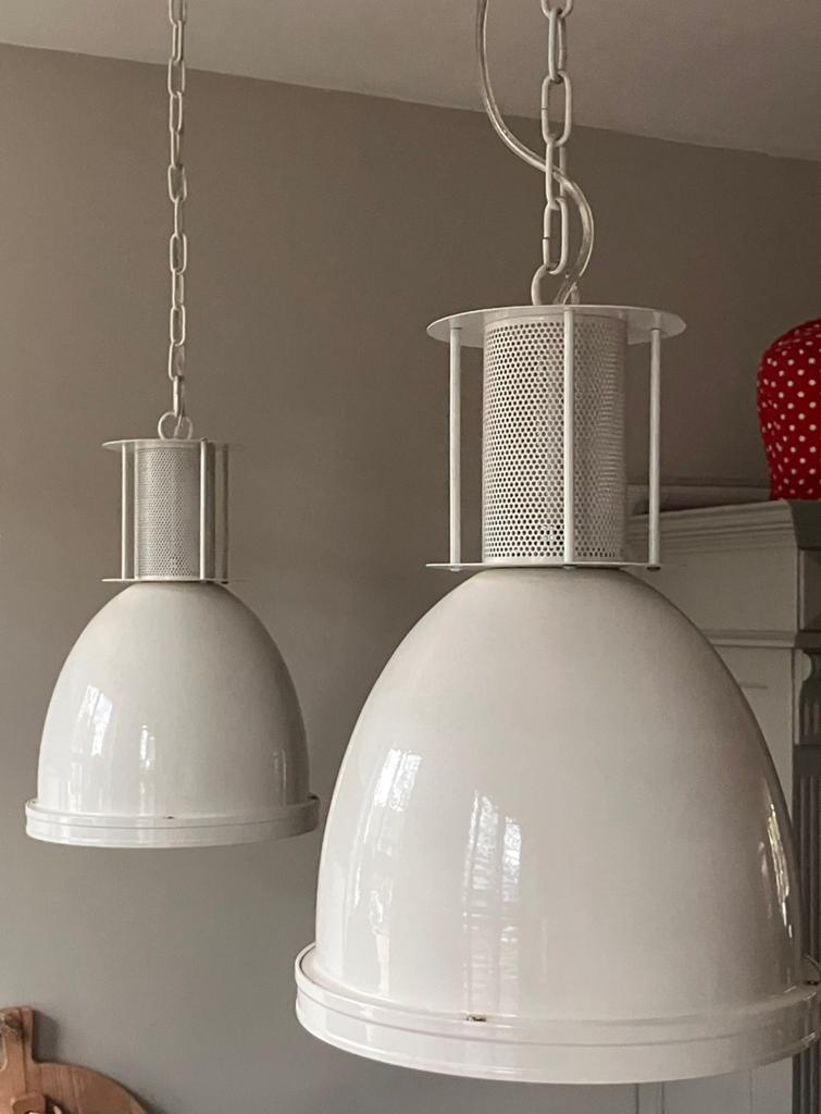 2 industriële/landelijke hanglampen, Huis en Inrichting, Lampen | Hanglampen, Ophalen, Zo goed als nieuw, Industrieel/ landelijk