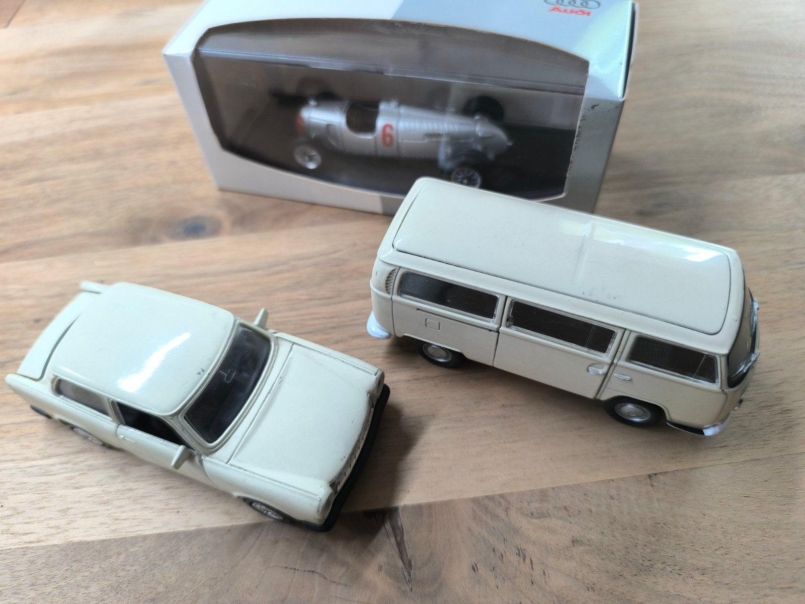 Set van 3 modelauto's: VW Bus, Trabant, Auto Union Typ C, Ophalen of Verzenden, Auto, Overige merken