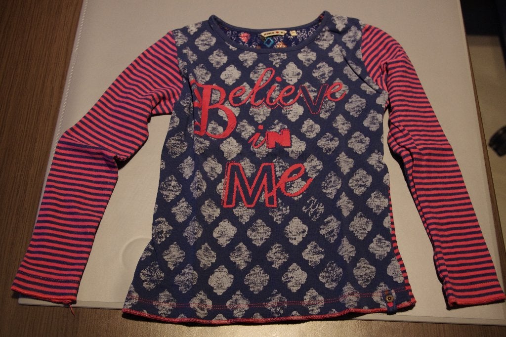 Nono shirt / longsleve maat 110/116 (blauw / roze), Meisje, Ophalen of Verzenden, Shirt of Longsleeve, Nono
