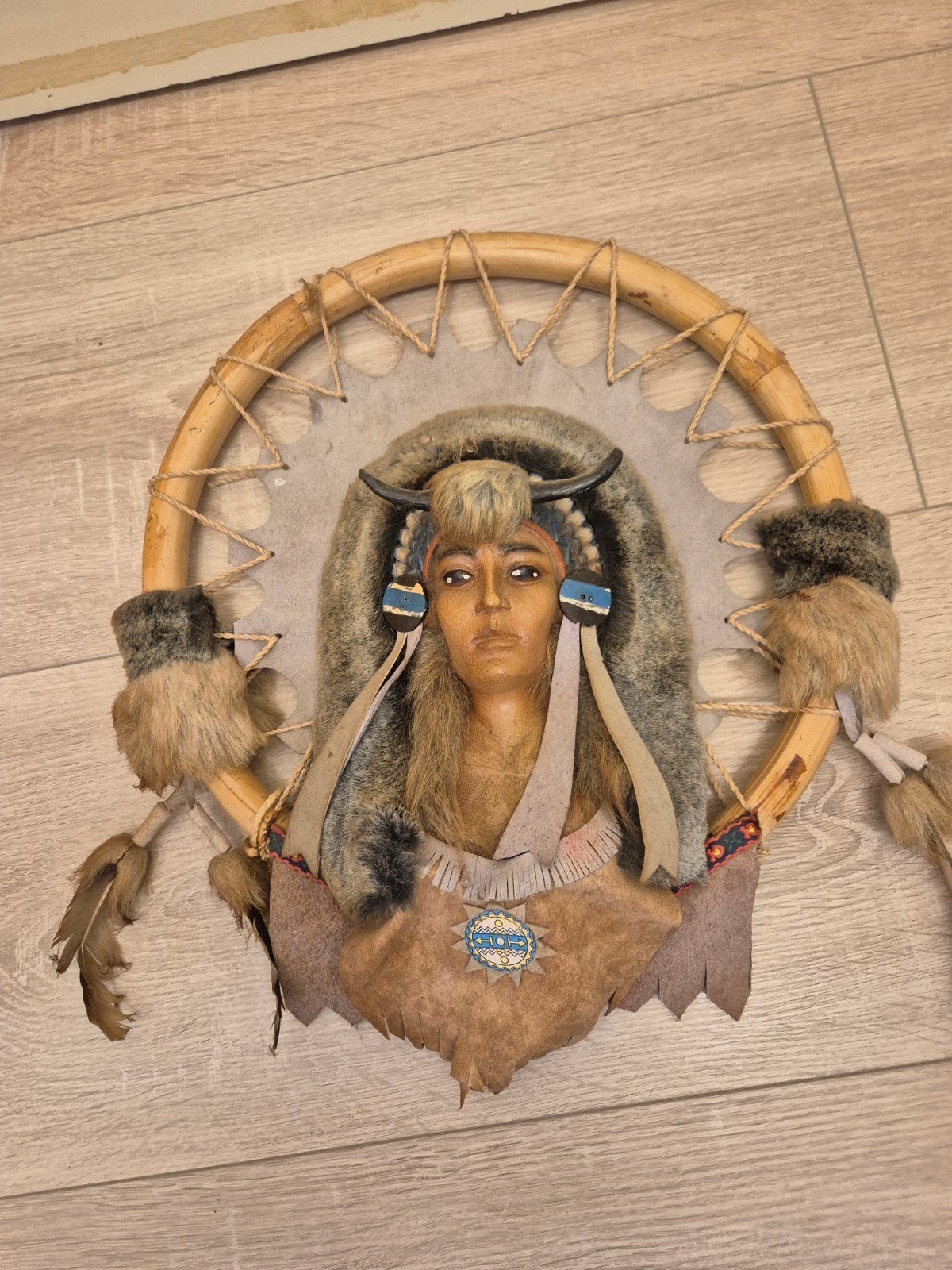 Wanddecoratie Native American stijl, Ophalen, Natuurlijk materiaal, Handgemaakt, Wanddecoratie