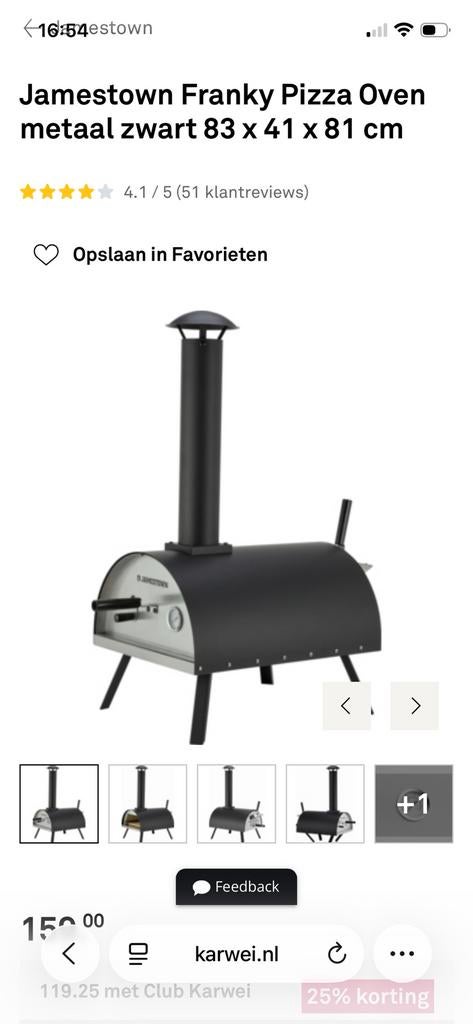 Jamestown pizzaoven pellets incl pellets, Ophalen of Verzenden, Gebruikt