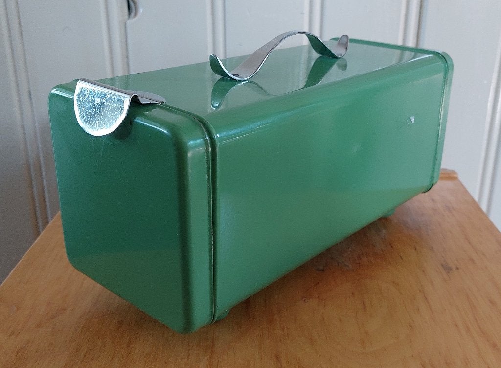 Koekblik/koektrommel, vintage, groen, Ophalen, Gebruikt, Koek(jes), Overige merken