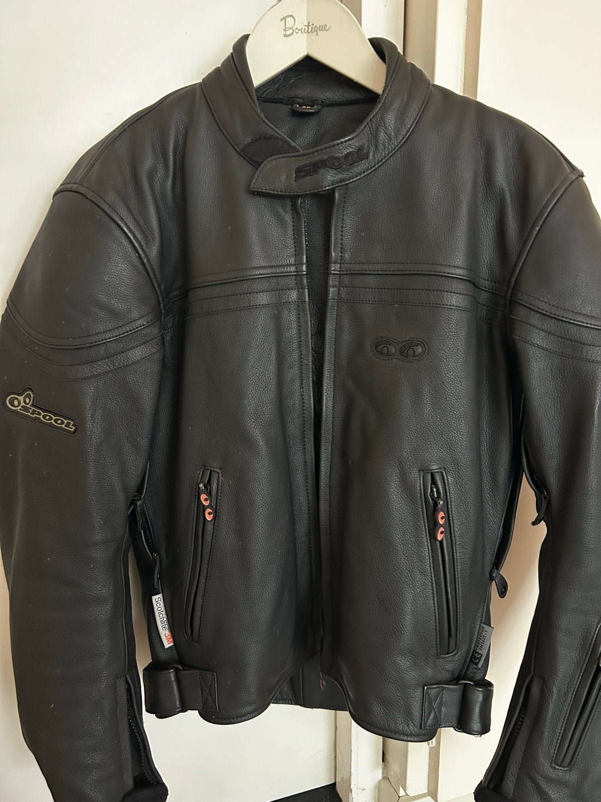 Dames Spool Leren Motorjas Maat 48 - Zwart, Motoren, Ophalen, Tweedehands, Heren, Jas | leer