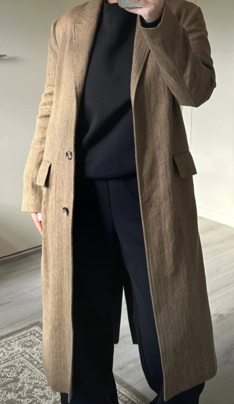 Zara lange bruin jas met zakken, split en knoopsluiting, Ophalen of Verzenden, Zo goed als nieuw, Maat 34 (XS) of kleiner, Bruin