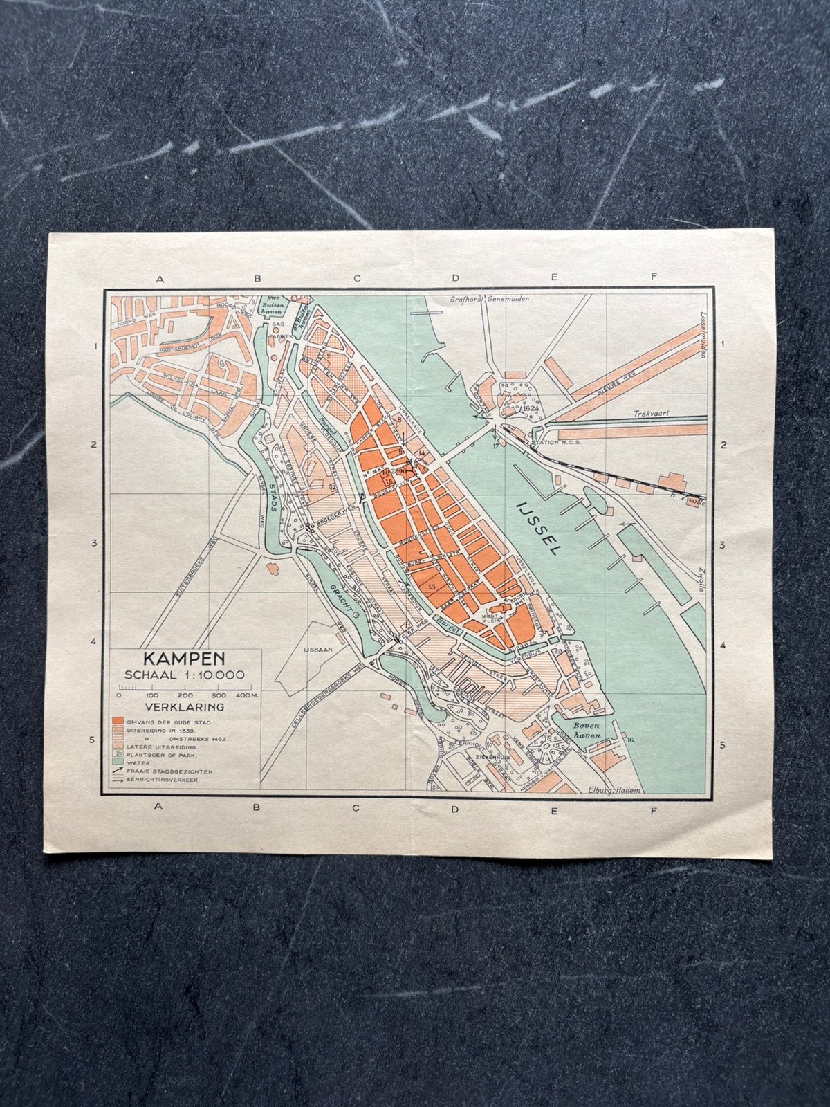 Kampen plattegrond decoratie, Ophalen of Verzenden, 1800 tot 2000, Nederland, Landkaart
