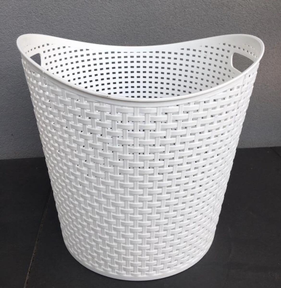 Grote mooie witte rattan wasmand 27L (H37,5xB39,5cm), Ophalen, Nieuw