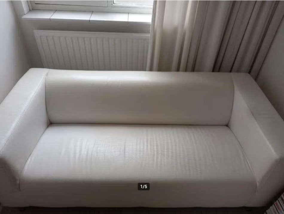 Witte tweezit IKEA Klippan bank, Ophalen, Gebruikt, Overige materialen, 150 tot 200 cm
