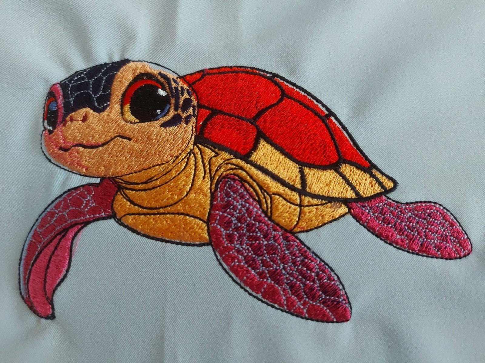 Een hele leuke geborduurde schildpad van 18x10cm groot, uitg, Ophalen of Verzenden, Nieuw