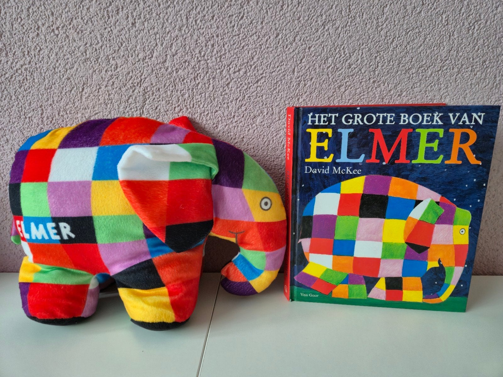 Knuffel en voorleesboek Elmer, Ophalen of Verzenden, Zo goed als nieuw, Overige typen