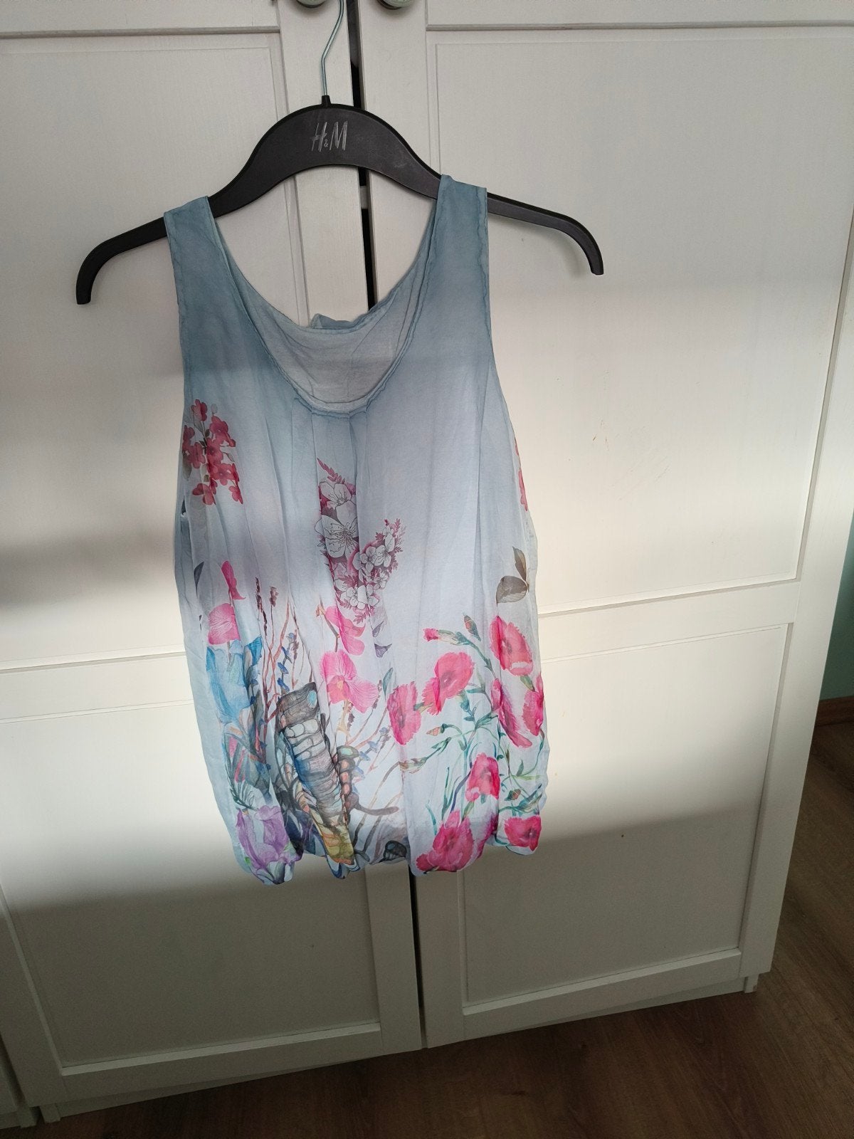 Top bloemen universele maat valt als m/l, Blauw, Nieuw, Onbekend, Korte mouw