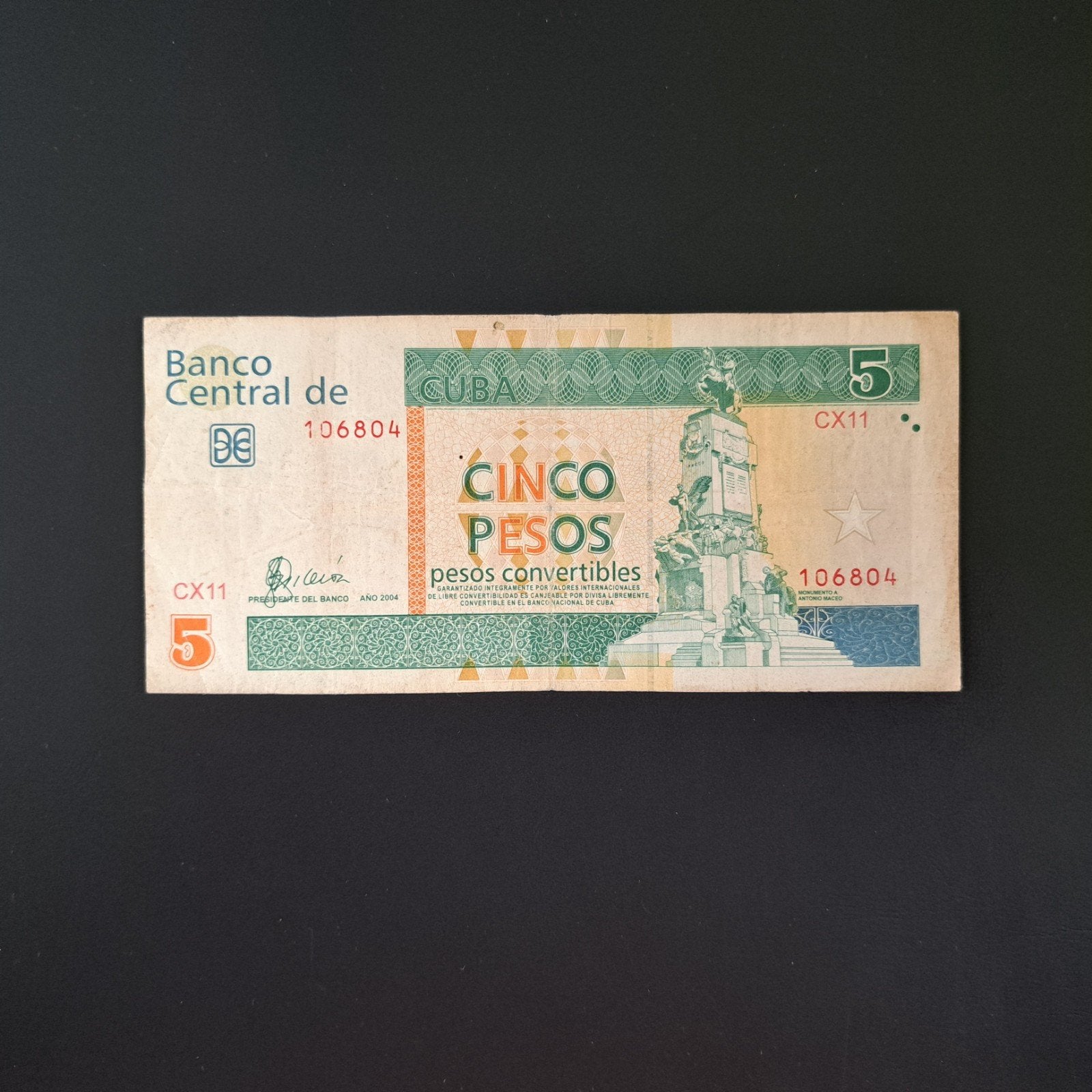 5 peso Cuba #019, Ophalen of Verzenden, Noord-Amerika, Los biljet