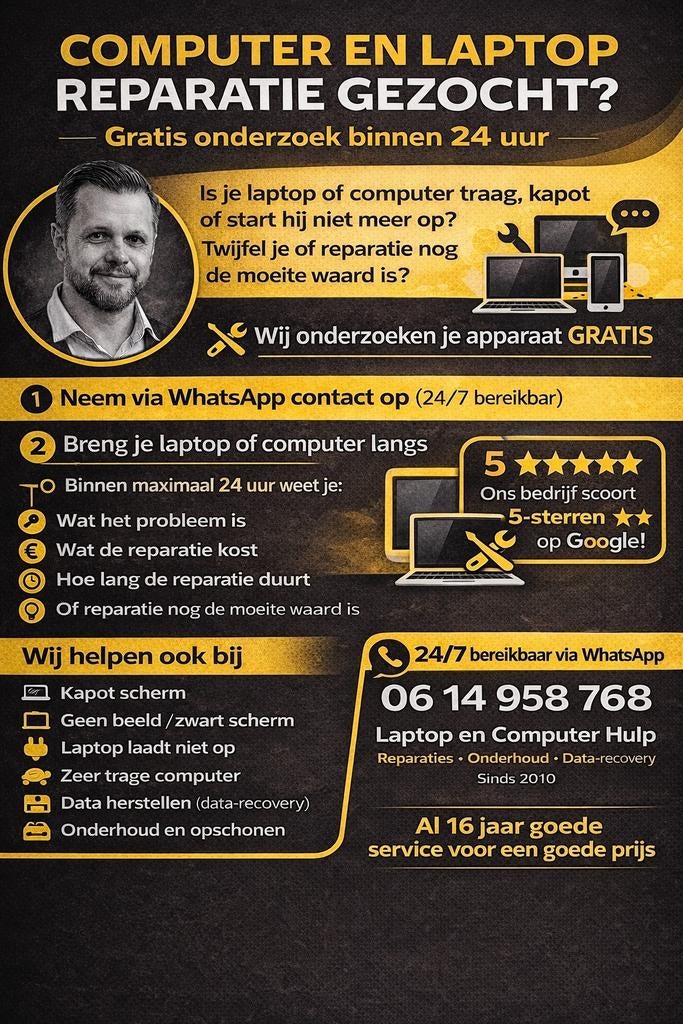 Computer & laptop reparatie – Utrecht – Gratis diagnose, Virusverwijdering, Pc's