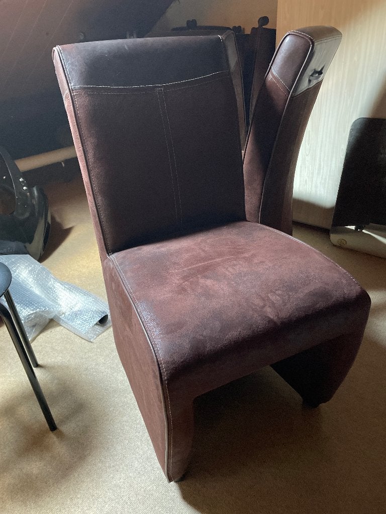 Huiskamer stoel bruin, Huis en Inrichting, Stoelen, Ophalen, Gebruikt, Bruin, Stof