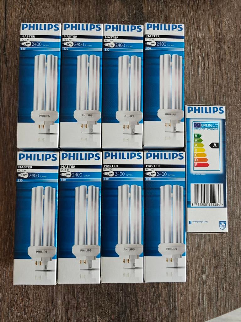 9x Philips Master PL-T 4P 32W/830 GX24q-3 spaarlampen, Ophalen of Verzenden, Nieuw, Modern