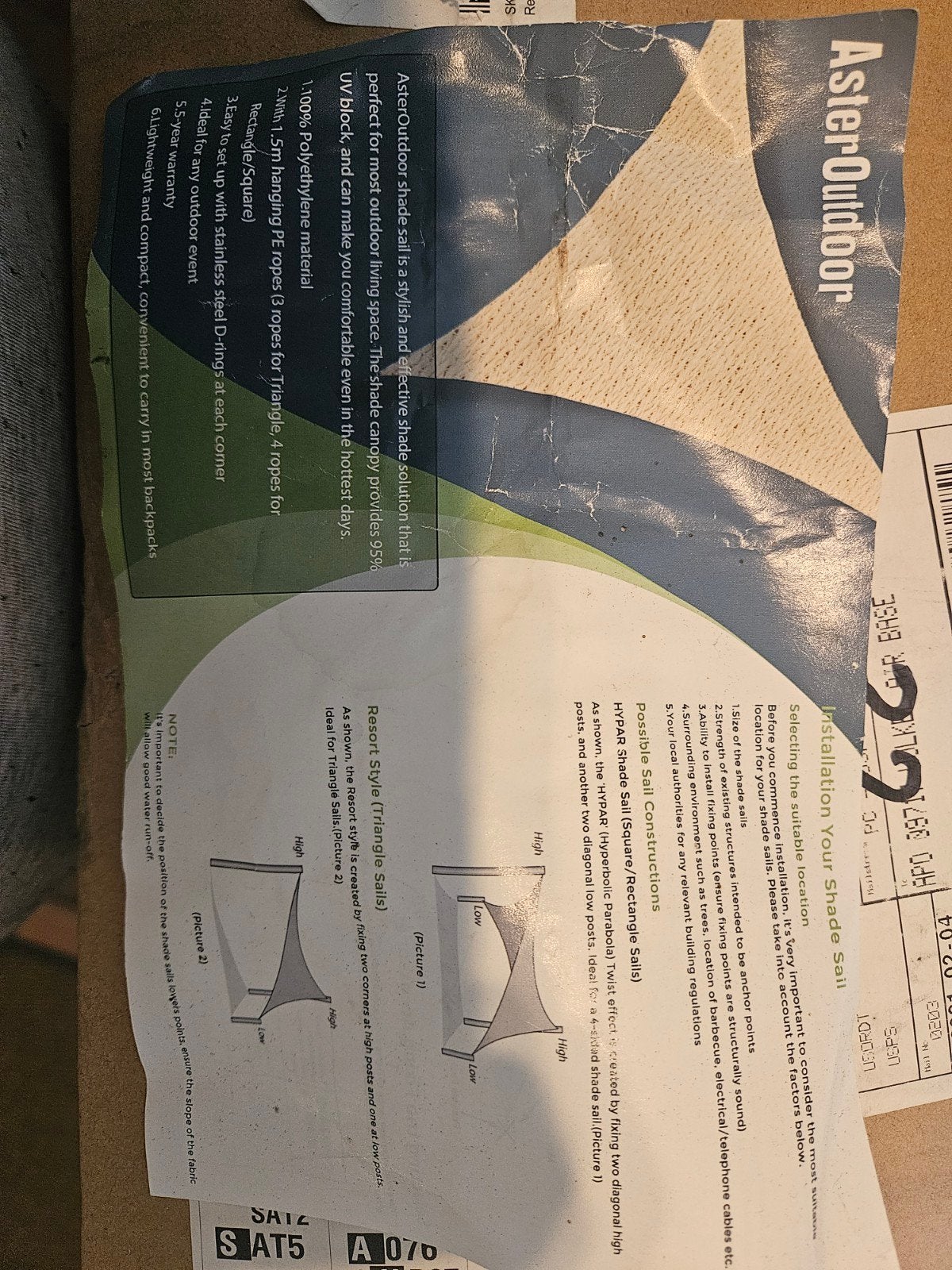 Aster Outdoor Schaduwdoek - Nieuw in Doos, Ophalen of Verzenden