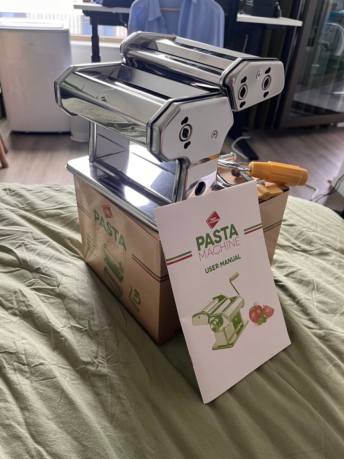 Nieuwe Pastamachine in doos met gebruiksaanwijzing, Ophalen of Verzenden, Metaal, Pastamachine, Overige merken