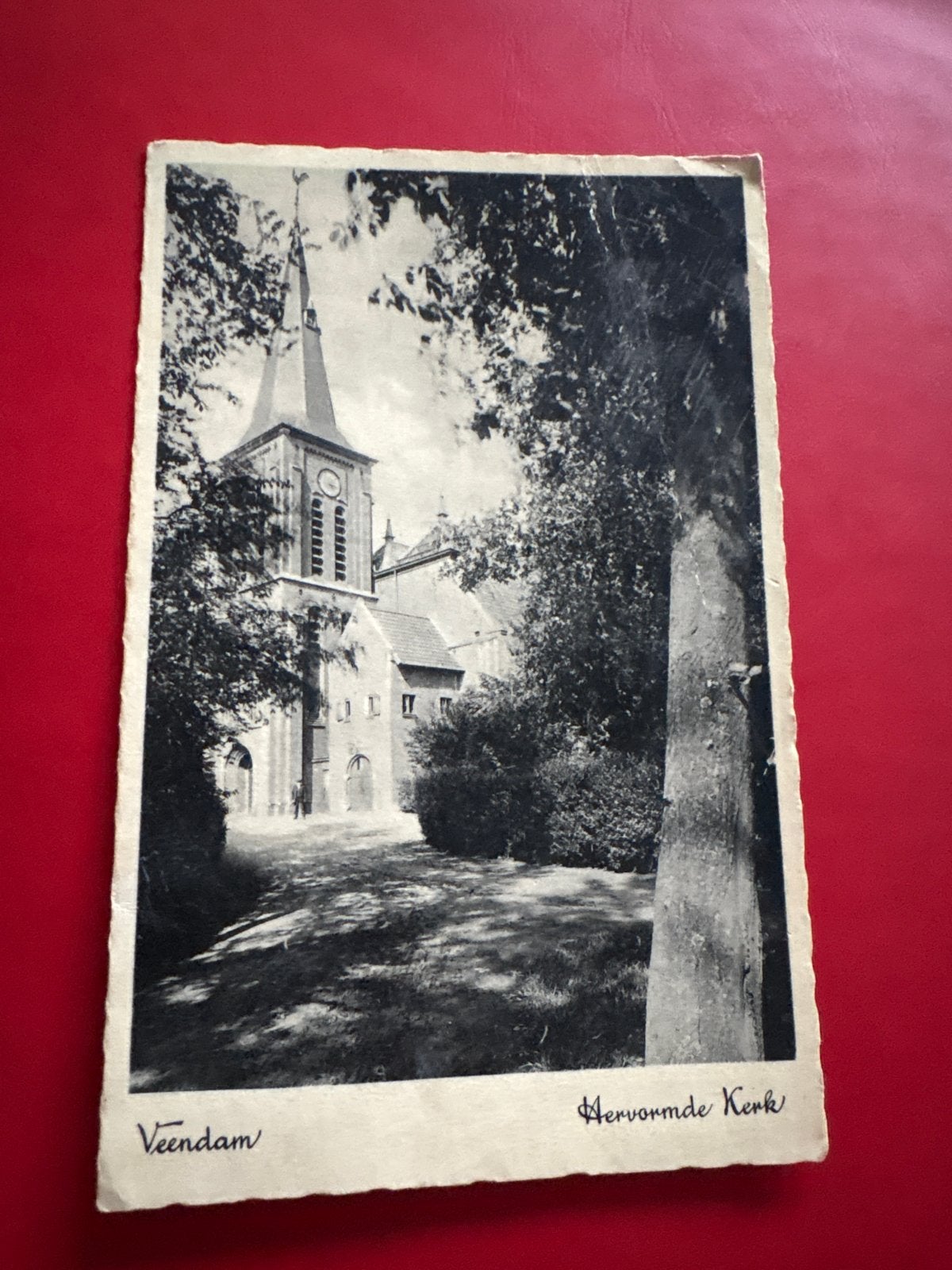 Oude Ansichtkaart Veendam Hervormde Kerk 1936, Verzamelen, Ophalen of Verzenden, 1920 tot 1940, Gelopen, Groningen