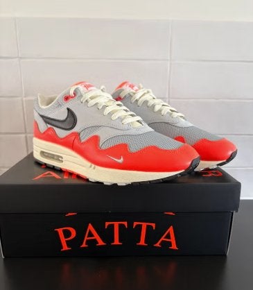 Nike Air Max 1 x Patta Wave "Hyper Crimson" maat 43, Overige kleuren, Nike, Nieuw, Ophalen of Verzenden