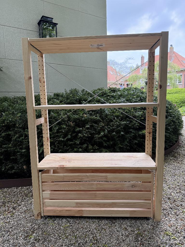 Ivar stellingkast met opbergbak 89x30x124cm, Ophalen, Zo goed als nieuw