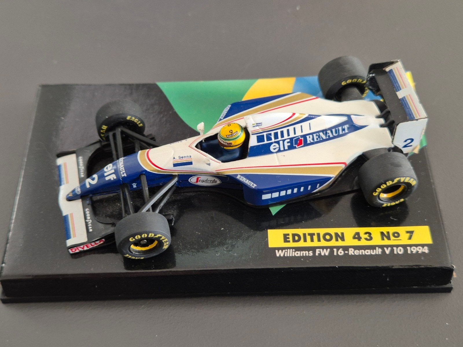 1994 Ayrton Senna Williams FW 16-Renault V10 Edition 43 Nr.7, Ophalen of Verzenden, Zo goed als nieuw, Auto, MiniChamps