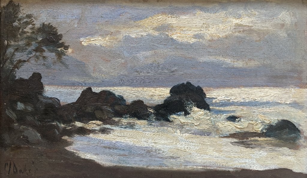 Carel Lodewijk Dake jr. (1886-1946) - Zeegezicht, Antiek en Kunst, Paneel, Impressionistisch, Ophalen of Verzenden, Gesigneerd