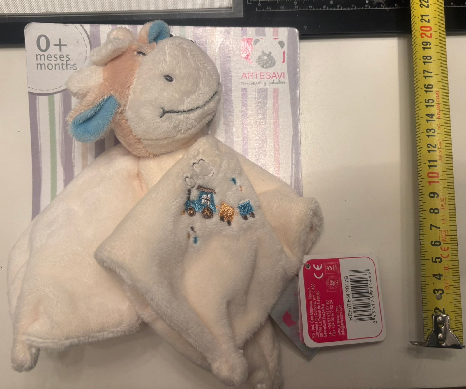 New: Kalfje koe pluchen knuffeldoekje met rammelaar – 22 cm, Ophalen of Verzenden, Zo goed als nieuw, Koe, Overige merken
