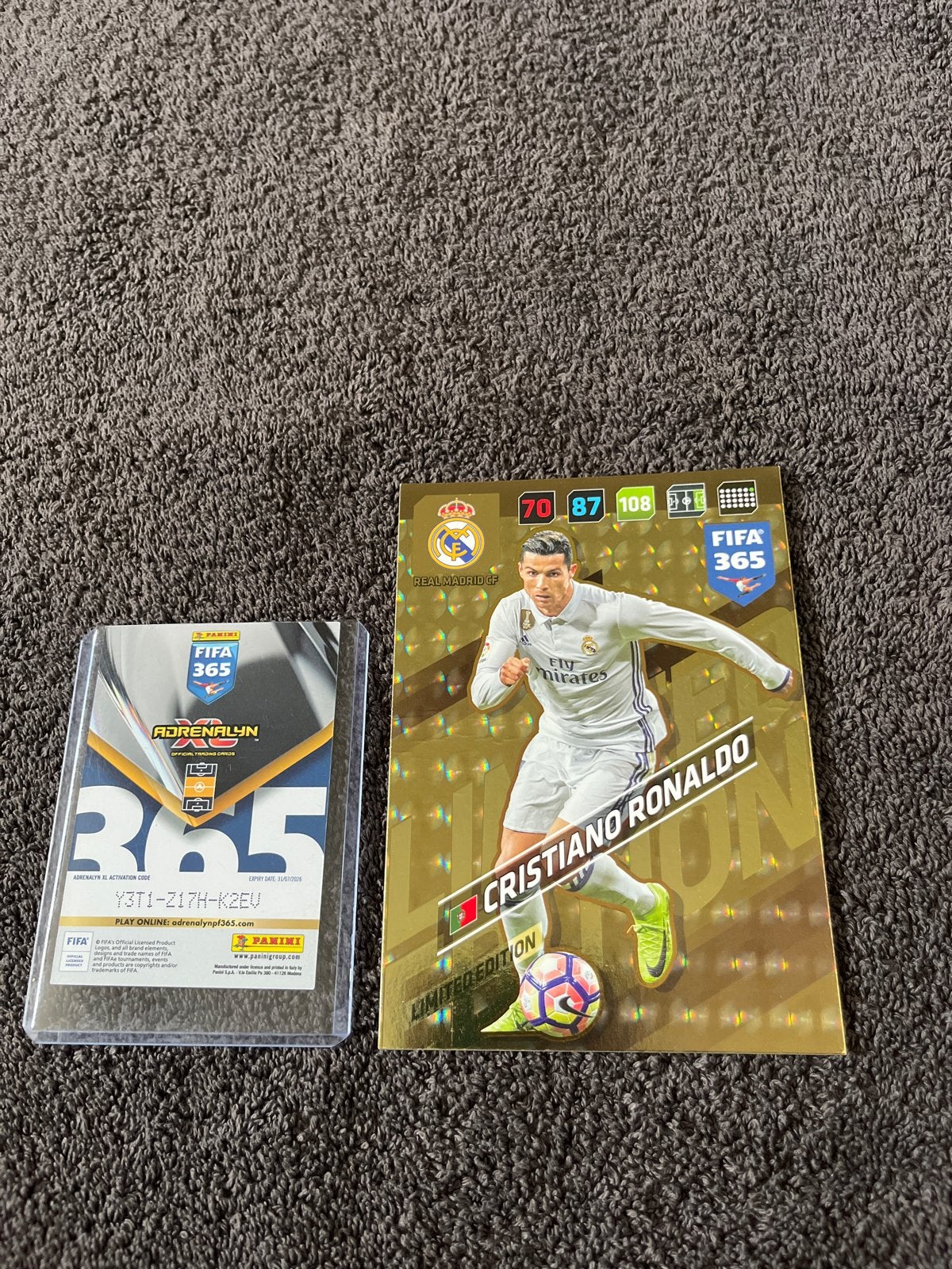 FIFA 365 Adrenalyn XL Cristiano Ronaldo Limited Edition, Ophalen of Verzenden, Zo goed als nieuw, Buitenlandse clubs, Spelerskaart