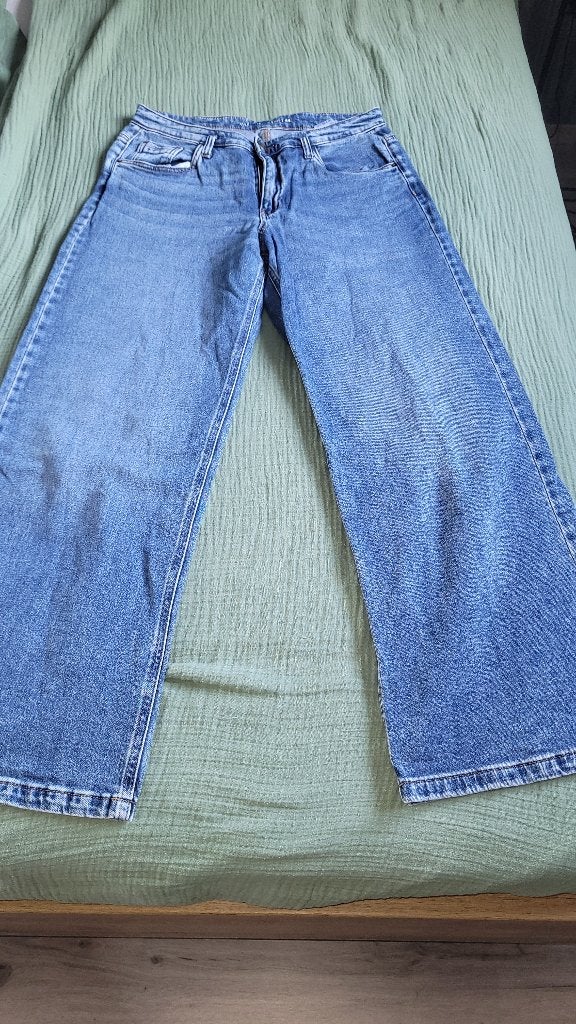 Spijkerbroek blauw wijde pijp mt.44, Kleding | Dames, Blauw, Nieuw, Ophalen of Verzenden, MS Mode
