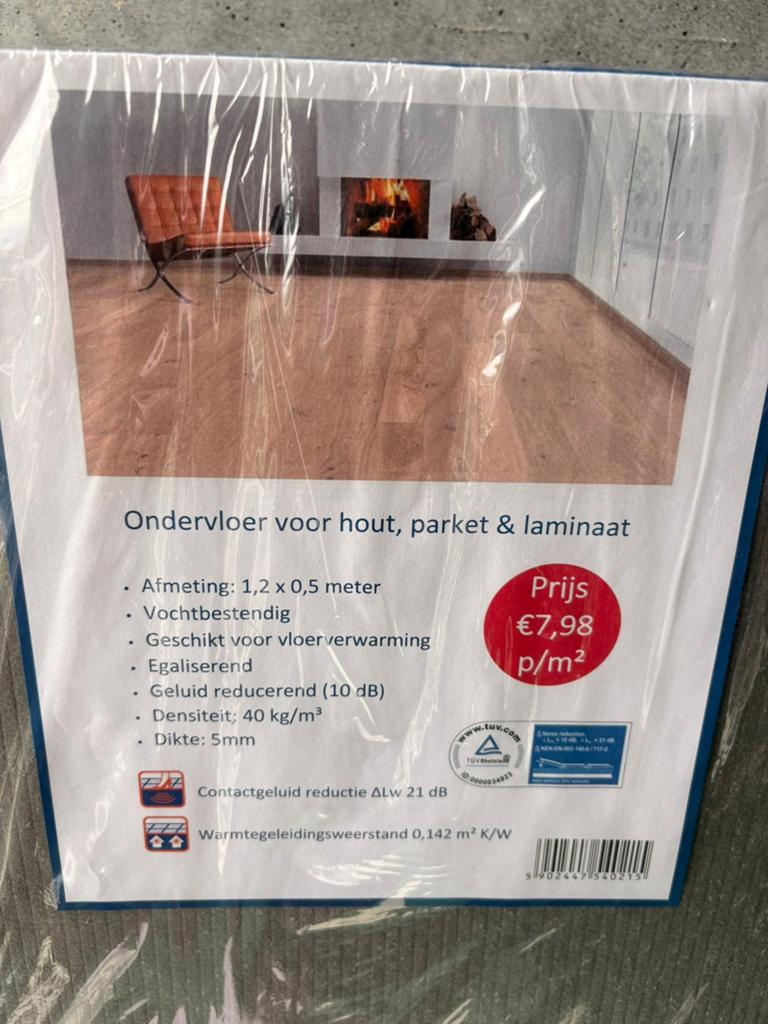 XPS Silent Comfort 21dB/10dB ondervloer 5mm dik - BE22, Ophalen, Nieuw, Minder dan 10 m², Laminaat