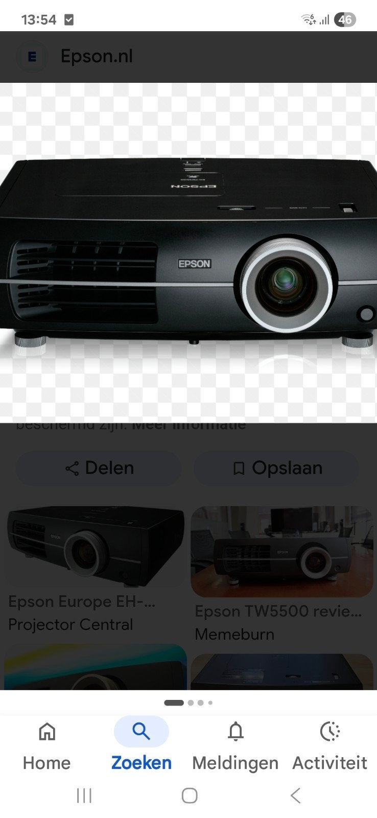 Epson eh-tw5500 beamer lcd full hd, Ophalen