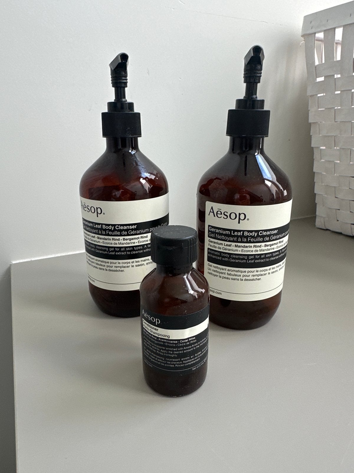 Lege decoratieve Aesop flessen (plastic), Ophalen of Verzenden, Gebruikt, Bruin, Kunststof