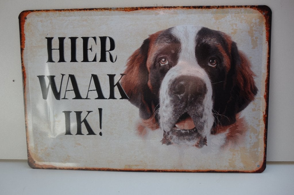 ST BERNARD HONDEN BORD HIER WAAK IK met AFB, Dieren en Toebehoren, Overige merken, Ophalen of Verzenden, Nieuw, Overige typen