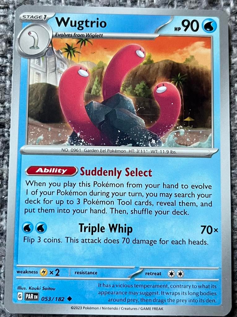 Pokémonkaart van Wugtrio (961) • Paradox Rift (053/182), Verzenden, Nieuw, Losse kaart