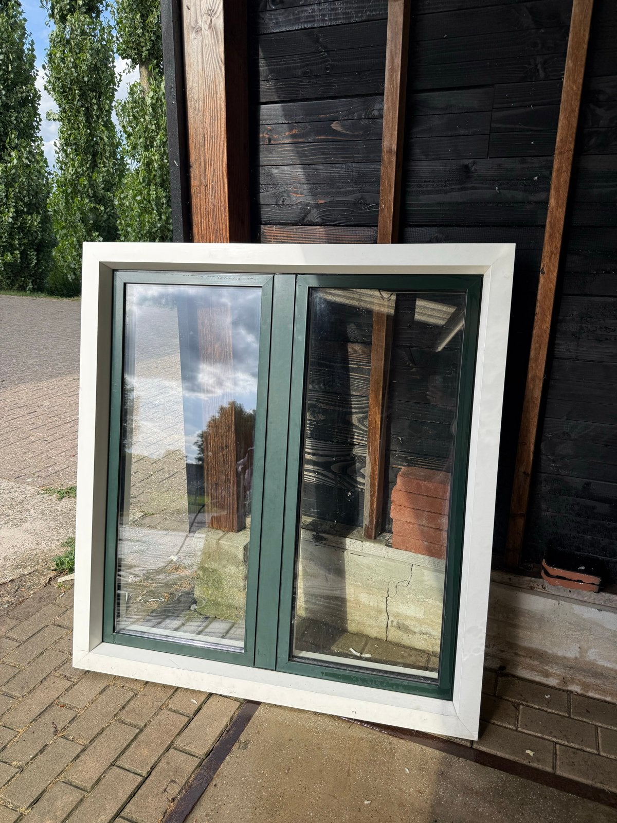 Dubbelglas draai kiep raam, Ophalen, Gevelraam of Ruit, Gebruikt, 80 tot 120 cm