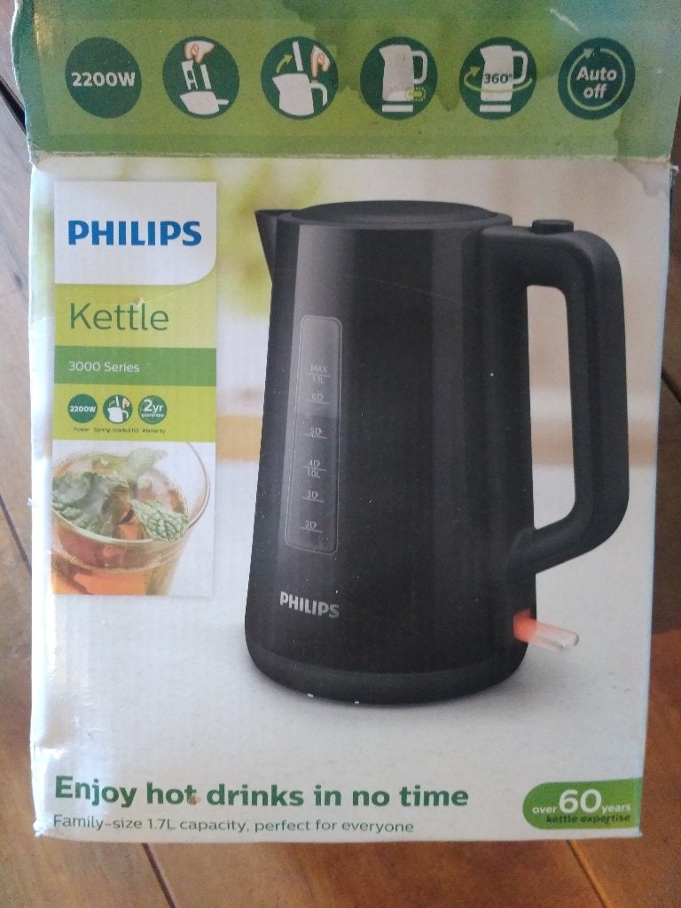 Philips HD9318 waterkoker, 1 tot 2 liter, Ophalen of Verzenden, Nieuw