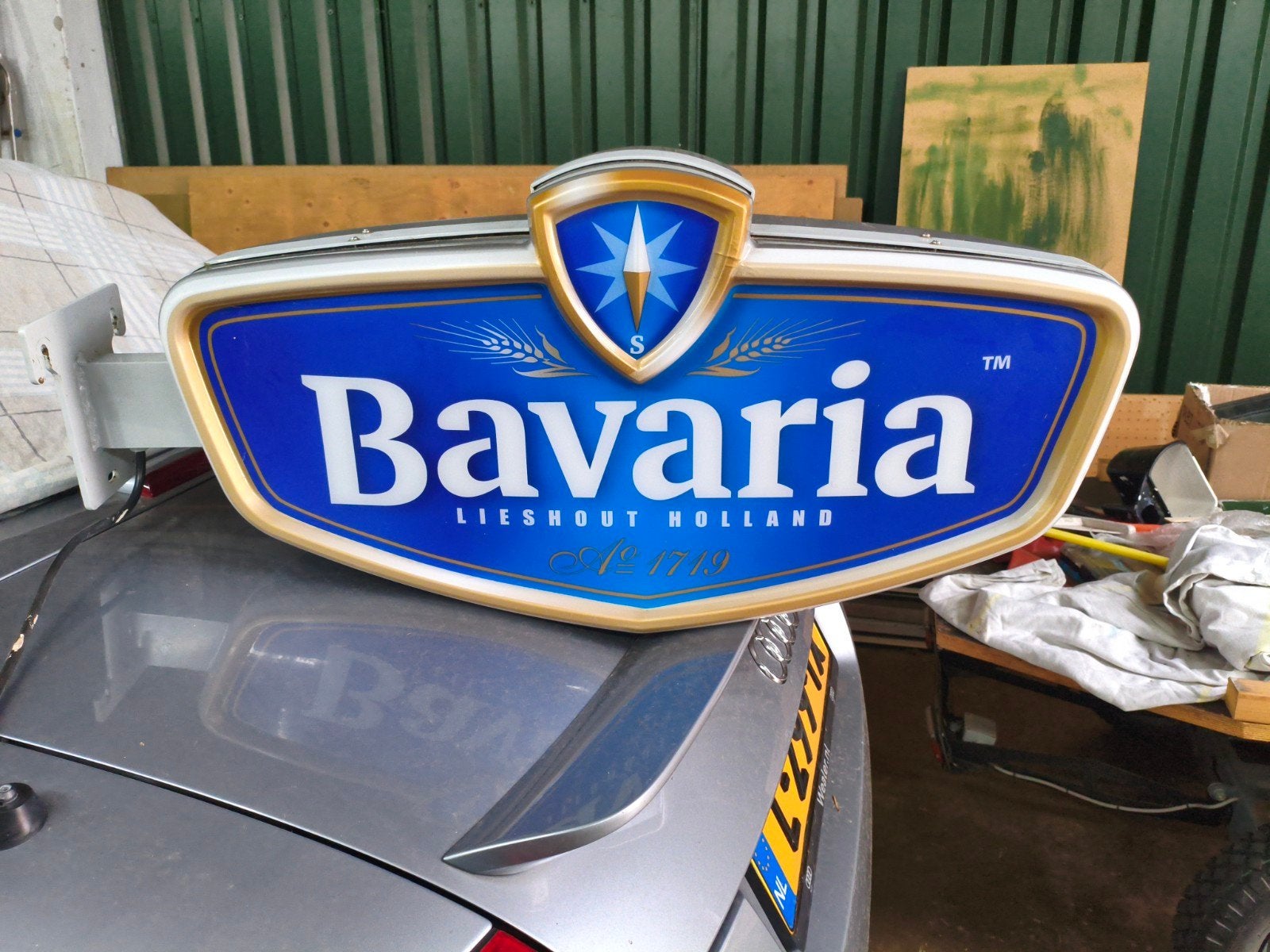 Bavaria Lichtreclame Uithangbord reclame, Ophalen of Verzenden, Gebruikt, Lichtbak of (neon) lamp